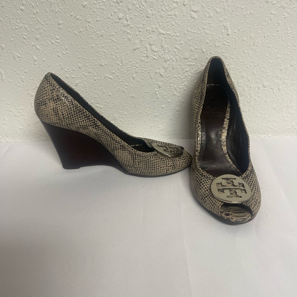 Tori Burch Julianne Peep Toe Wedges